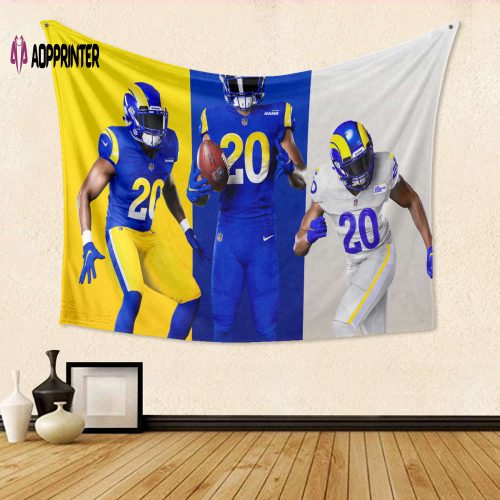 Show Your Rams Pride: Player Number 20 3D Full Printing Tapestry – Perfect Gift for Los Angeles Fans!