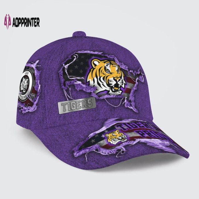 LSU Tigers American Flag Classic Baseball Classic Baseball Classic Cap Men Hat Men Hat