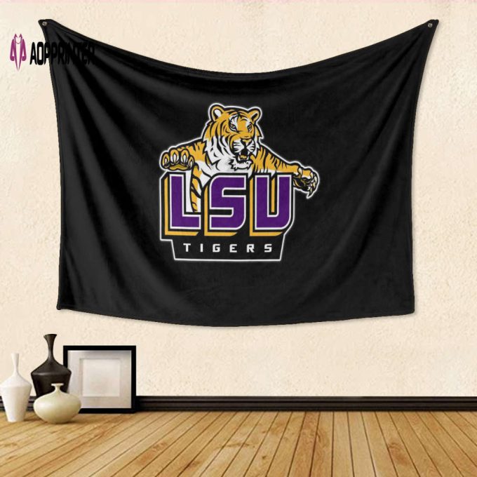 LSU Tigers Black TA2 Gift For Fan 3D Full Printing Tapestry