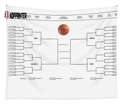 March Madness Bracket Karen Foley Tapestry: Vibrant Sports-themed Wall Decor