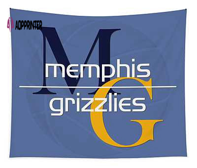 Memphis Grizzlies Letter And Team Abstract Art 10 Joe Hamilton Tapestry