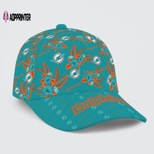 Miami Dolphins Floral Hawaiian Adjustable Baseball Classic Baseball Classic Cap Men Hat Men Hat