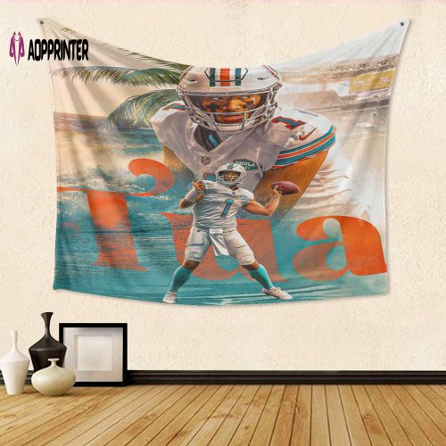 Official Miami Dolphins Tua Tagovailoa2 Gift: 3D Full Printing Tapestry