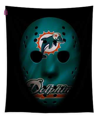 Miami Dolphins War Mask 2 Joe Hamilton Tapestry