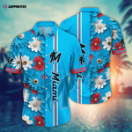 Miami Marlins MLB Flower Hawaiian Shirt Gift Men Women Gift Men Women