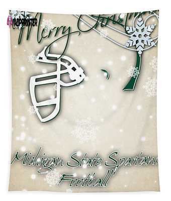 Michigan State Spartans Christmas Card 2 Joe Hamilton Tapestry