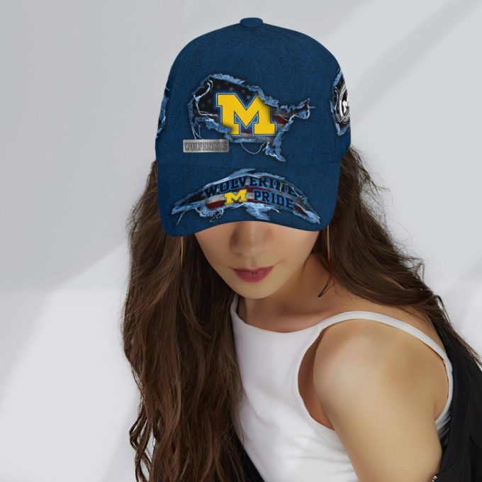 Michigan Wolverines American Flag Classic Baseball Classic Baseball Classic Cap Men Hat Men Hat