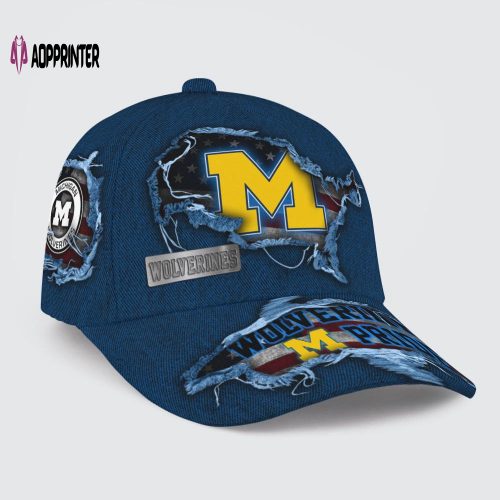 Michigan Wolverines American Flag Classic Baseball Classic Baseball Classic Cap Men Hat Men Hat