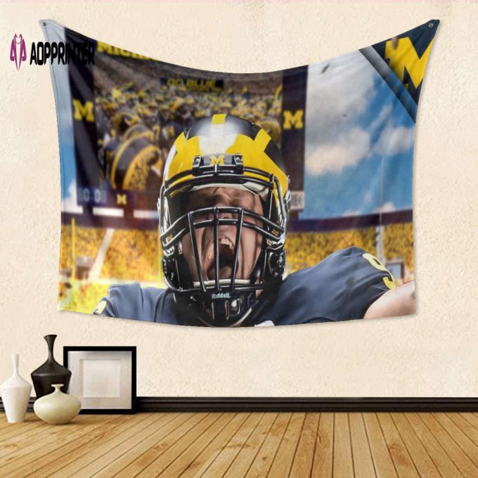 Michigan Wolverines Players TA8 Tapestry: Unique 3D Full Print Gift for Fans