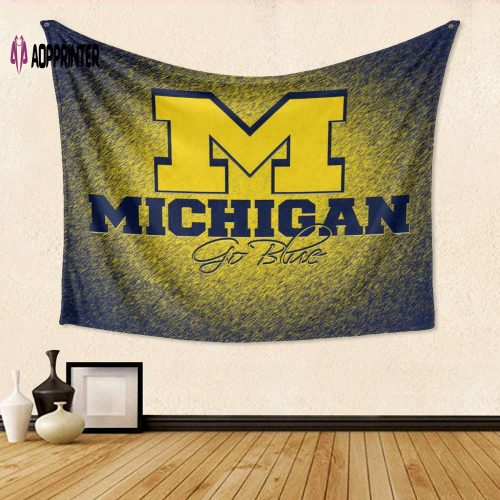 Michigan Wolverines Yellow TA1 Tapestry – Perfect Fan Gift with 3D Full Printing