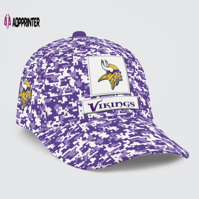 Minnesota Vikings Digital Camo AOP Classic Baseball Classic Baseball Classic Cap Men Hat Men Hat