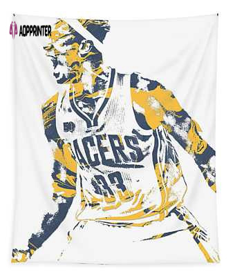 Myles Turner Indiana Pacers Pixel Art 1 Joe Hamilton Tapestry