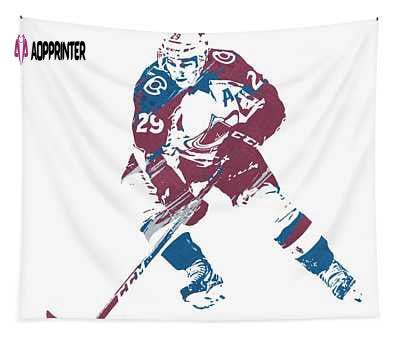 Nathan Mackinnon Avalanche Watercolor Tapestry: Pixel Art 10 Joe Hamilton Design