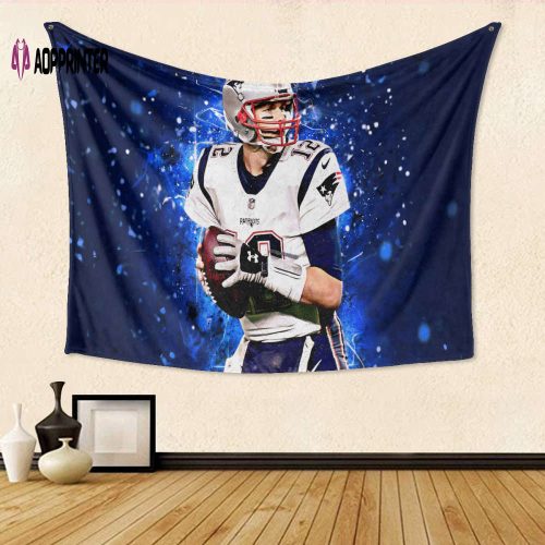 New England Patriots Tom Brady Navy Black Gift – 3D Full Printing Tapestry