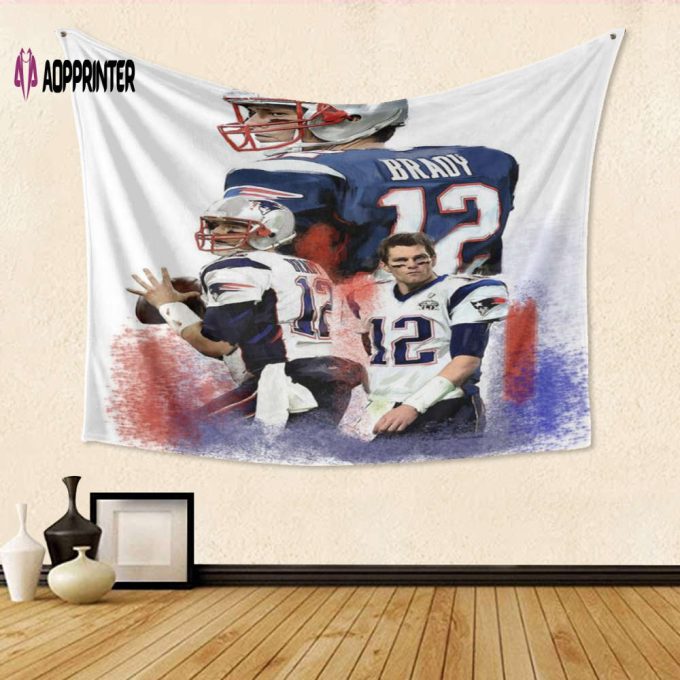 New England Patriots Tom Brady10 3D Full Print Tapestry – Perfect Gift for Fans!