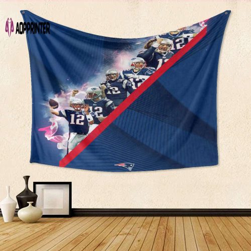 New England Patriots Tom Brady13 Gift: Engaging 3D Full Printing Tapestry for True Fans!