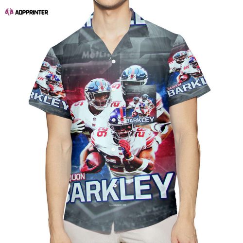 New York Giants Saquon Barkley13 3D All Over Print Summer Beach Hawaiian Shirt Gift Men Women Gift Men Women With Pocket