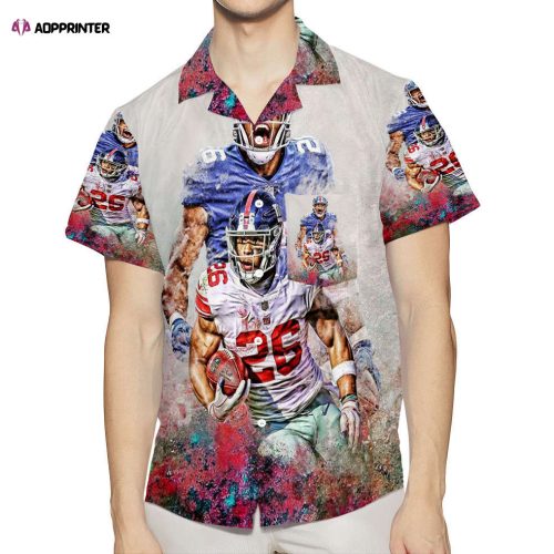 New York Giants Saquon Barkley16 3D All Over Print Summer Beach Hawaiian Shirt Gift Men Women Gift Men Women With Pocket