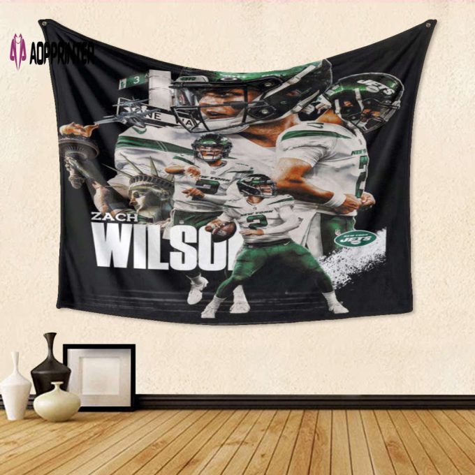 Official New York Jets Zach Wilson1 Tapestry – Perfect Gift for Fans 3D Full Printing Design