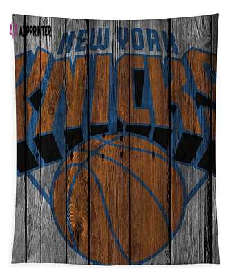 New York Knicks Wood Fence Tapestry by Joe Hamilton: Authentic NBA Memorabilia