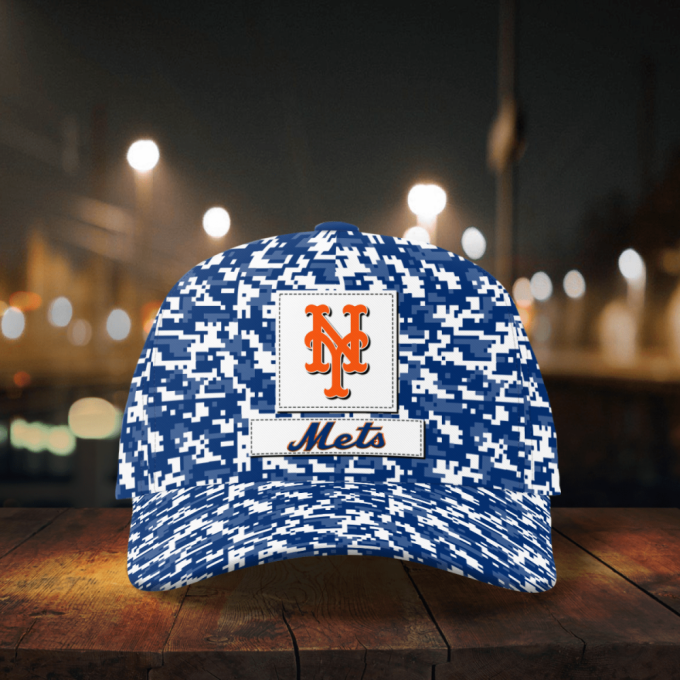 New York Mets Digital Camo AOP Classic Baseball Classic Baseball Classic Cap Men Hat Men Hat