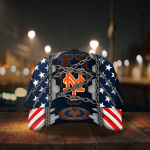 New York Mets Stars & Stripes Chain Printed Baseball Classic Cap Men Hat