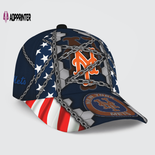 New York Mets Stars & Stripes Chain Printed Baseball Classic Cap Men Hat