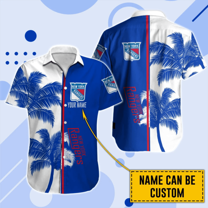 NEW YORK RANGERS HAWAII SHIRT MEN SHORT CUSTOM NHL