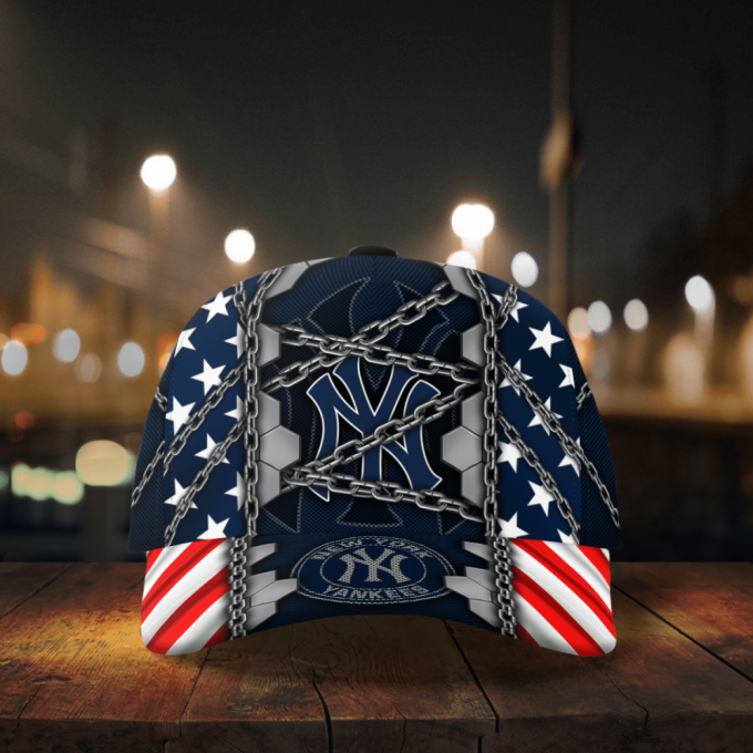 New York Yankees Stars & Stripes Chain Printed Baseball Classic Baseball Classic Cap Men Hat Men Hat