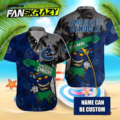 NHL Vancouver Canucks Special Native Hawaiians Design Button Shirt