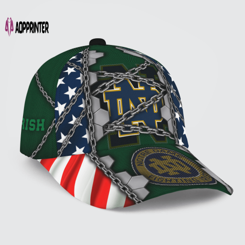 Notre Dame Fighting Irish Stars & Stripes Chain Printed Baseball Classic Baseball Classic Cap Men Hat Men Hat