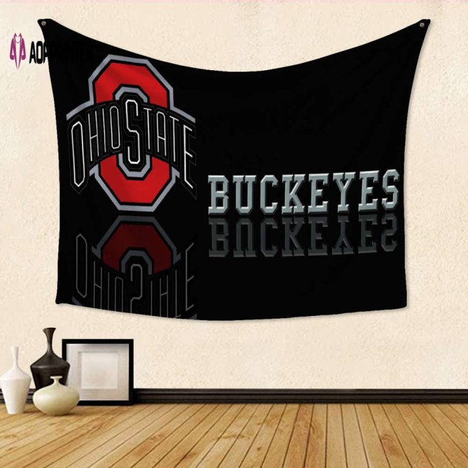 Show Your Buckeyes Spirit with Ohio State Black TA9 3D Full Printing Tapestry – Perfect Gift for Fans!