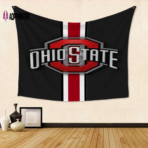 Unique Ohio State Buckeyes Gray TA10 Gift – 3D Full Printing Tapestry