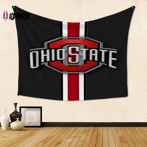 Ohio State Buckeyes Gray TA10 Gift For Fans 3D Full Printing Tapestry