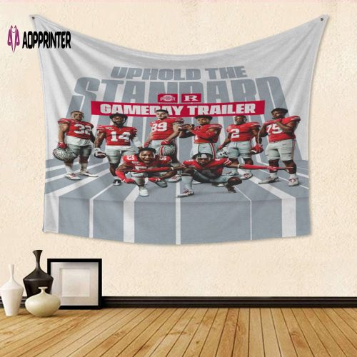 Official Ohio State Buckeyes Players TA4 Tapestry – Perfect Gift for Fans 3D Full Printing