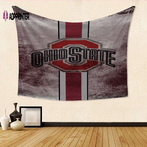 Ohio State Buckeyes Red TA3 Gift For Fans 3D Full Printing Tapestry