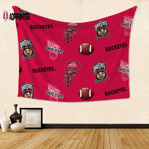 Ohio State Buckeyes TA4 Gift For Fans 3D Full Printing Tapestry