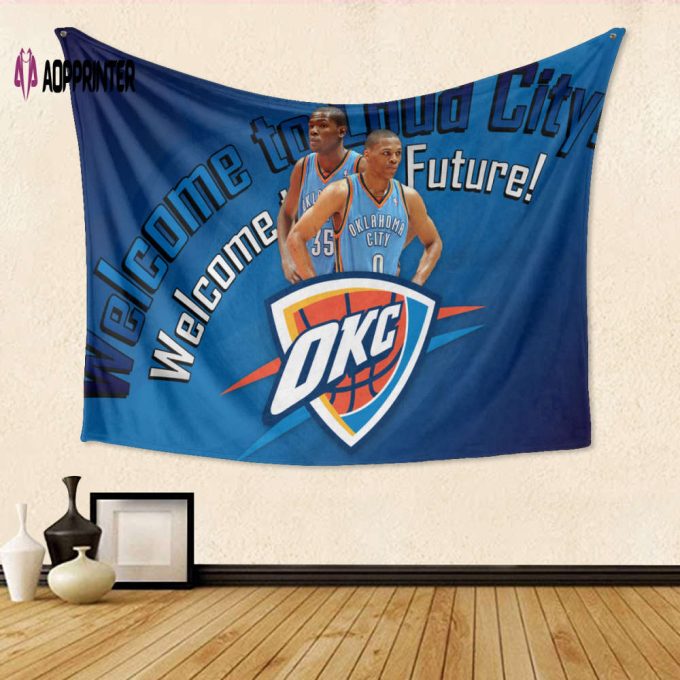 Oklahoma City Thunder Welcom To Loud City Gift For Fan 3D Full Printing Tapestry