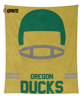 Vintage Oregon Ducks Football Art: Joe Hamilton Tapestry – Unique Collectible for Fans