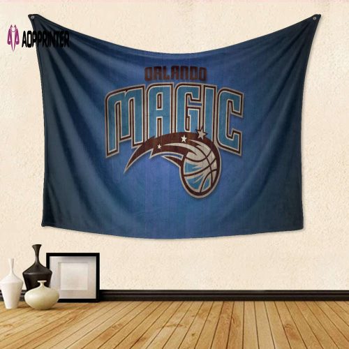 Orlando Magic Blue White Color Splash Tapestry – Perfect Gift for Fans! 3D Full Printing