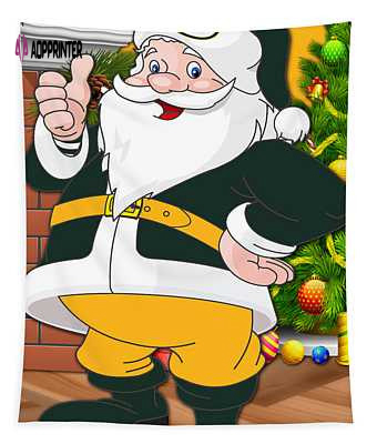 Packers Santa Claus Joe Hamilton Tapestry: Festive Green Bay NFL Decor for Fans