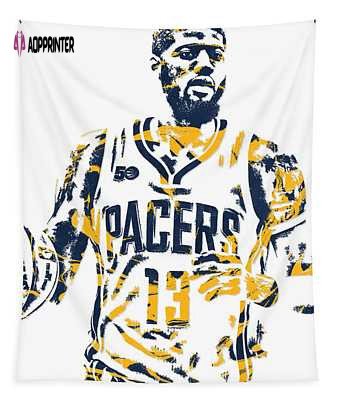 Paul George Indiana Pacers Pixel Art 7 Joe Hamilton Tapestry