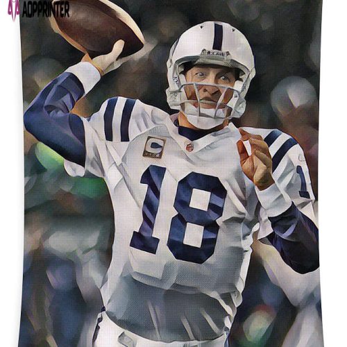 Peyton Manning Indianapolis Colts Abstract Art 5 Tapestry Gifts For Fans