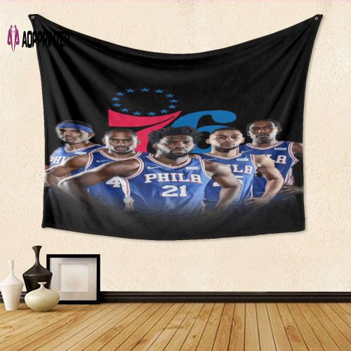 Philadelphia 76ers Players Playing Gift For Fan 3D Full Printing Tapestry