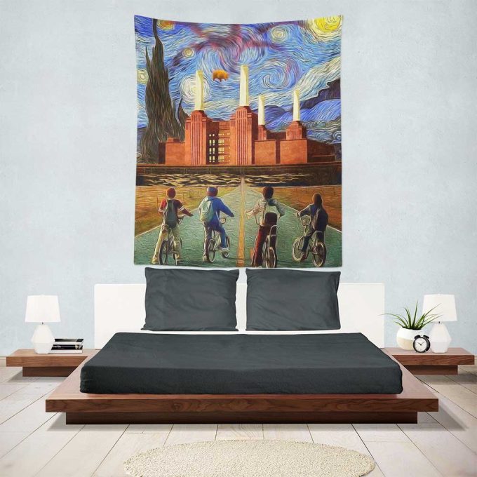 Pigs Can Fly Stranger Things x Animals Pink Floyd Tapestry