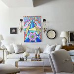 Pink Floyd Band Stained Glass Colorful Tapestry