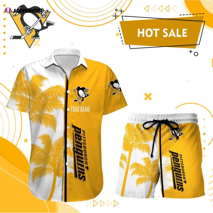 PITTSBURGH PENGUINS HAWAII SHIRT MEN SHORT CUSTOM NHL