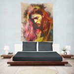 Portrait of David Gilmour Digital Art Pink Floyd Tapestry