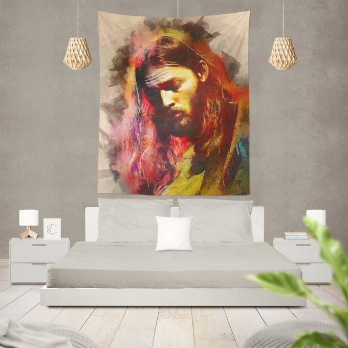 Portrait of David Gilmour Digital Art Pink Floyd Tapestry