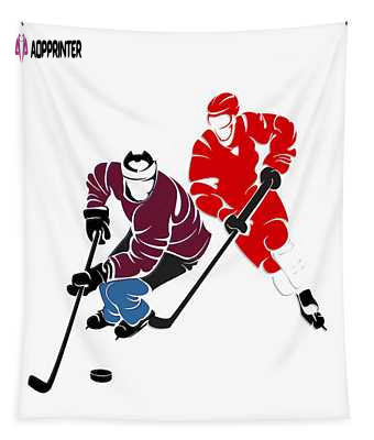 Rivalries Avalanche vs Red Wings Joe Hamilton Tapestry – Celebrate the Legendary Hockey Clash!